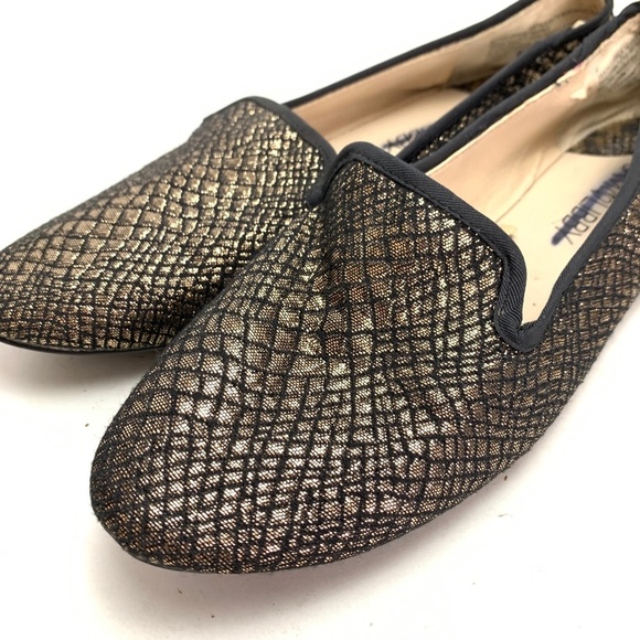 SAM & LIBBY EDELMAN Gold Black Loafers Flats sz 8 - Picture 9 of 16